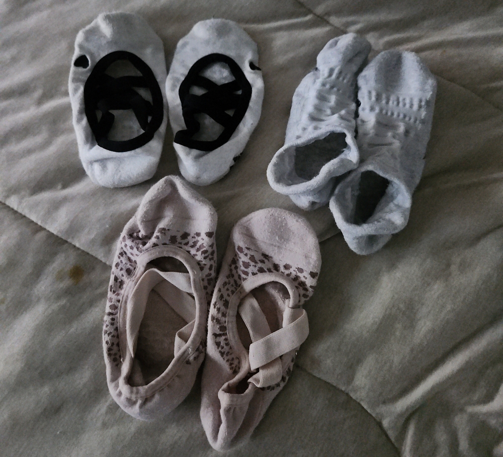 Women's Ballet Style Socks - Black, White, Pink